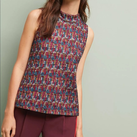 Anthropologie Tops - Anthropologie Textured Mockneck Top by Akemi + Kin Sz S EUC